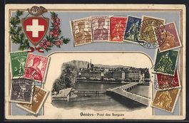 Genéve, Pont des Bergues, verschiedene 