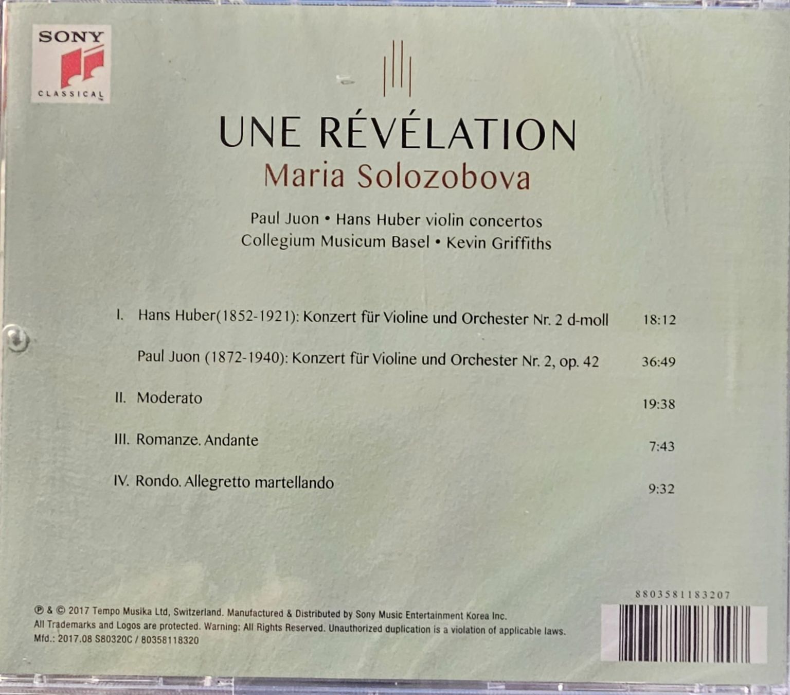 CD: Maria Solozobova - Une Révélation – Nuovo e nell'imballaggio originale da Wahlen b. Laufen venduto da Cg10 1