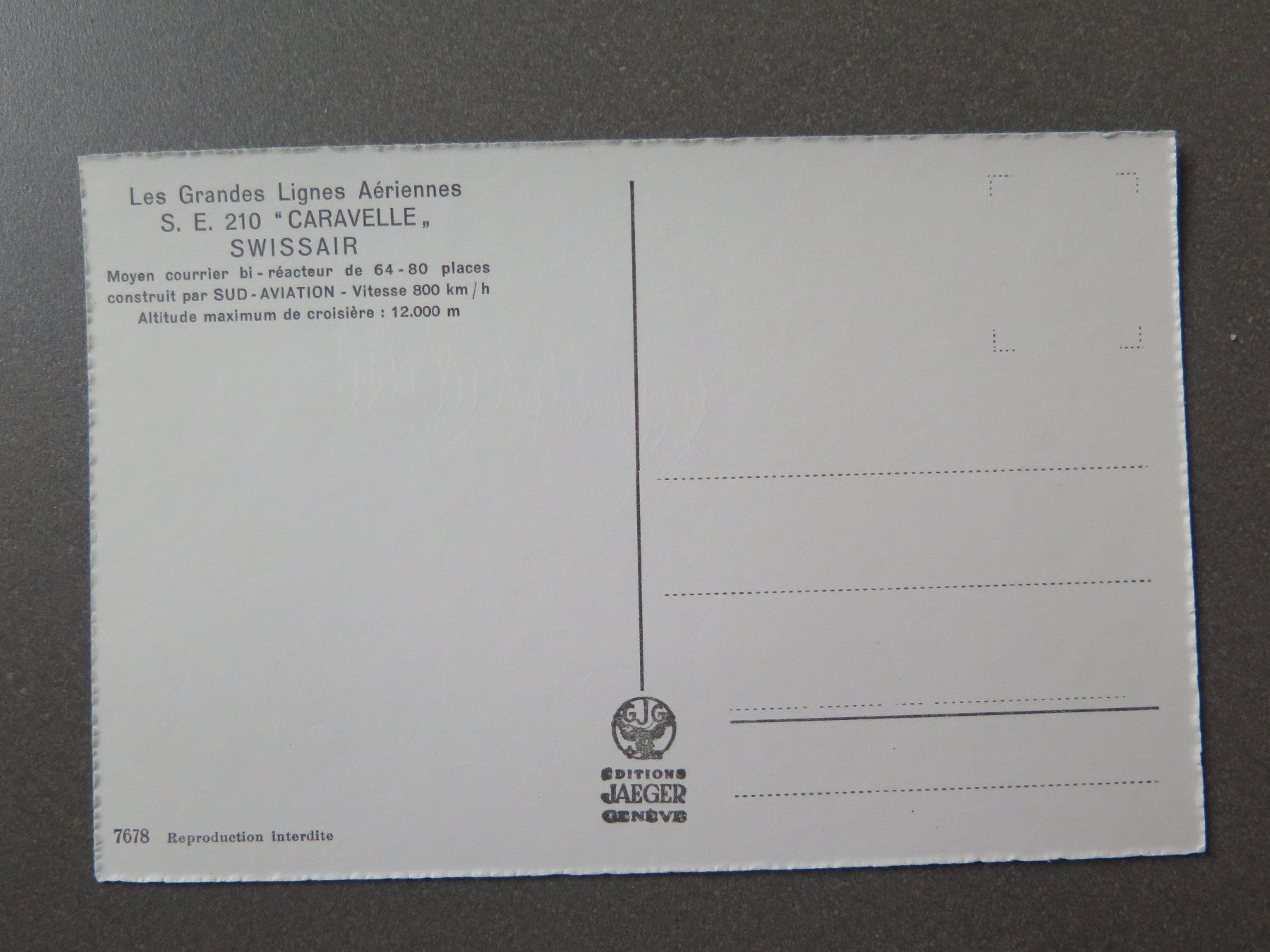 Cartoline postali: SWISSAIR - CARAVELLE – Usato da Wittenbach venduto da lipasal 1