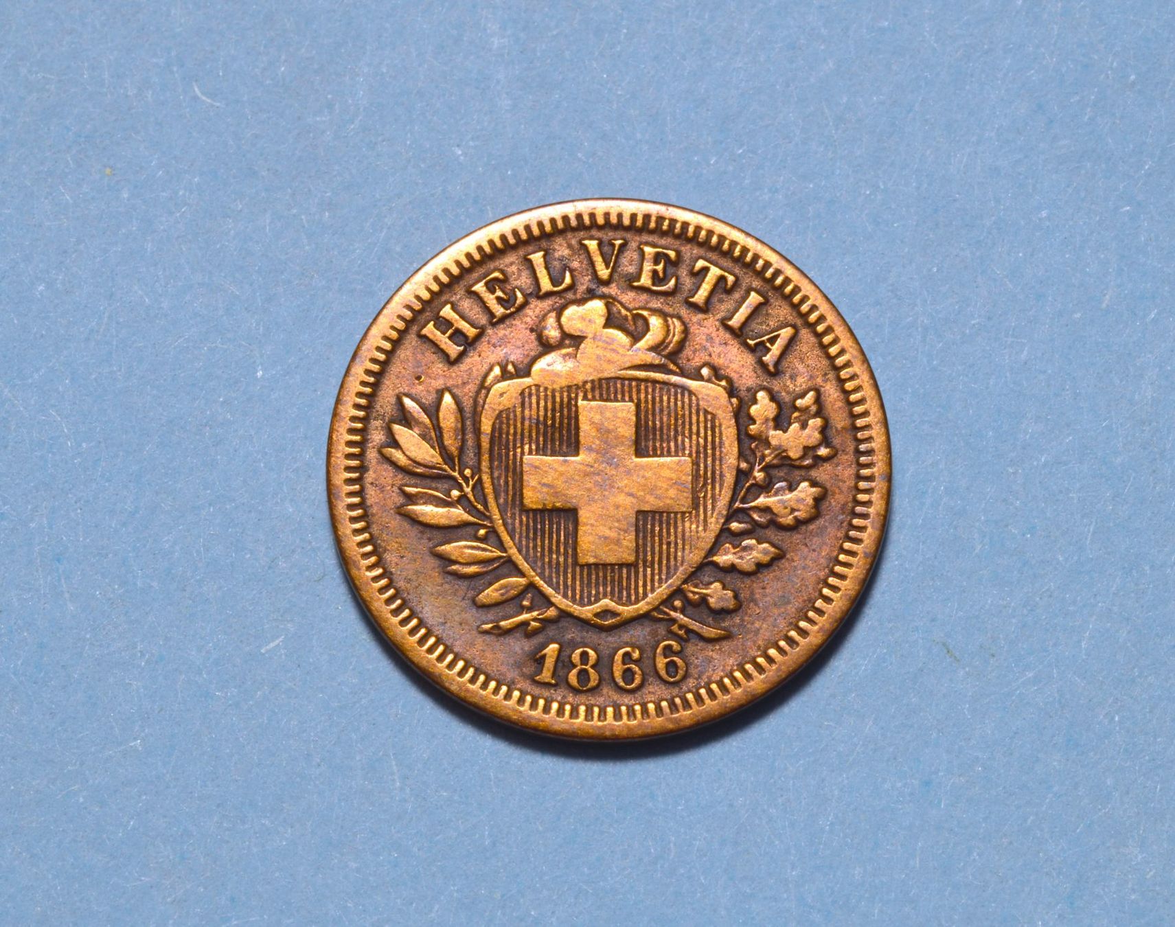 Tutti le monete: 1 Rappen 1866 – Usato da Oberglatt ZH venduto da ZH111