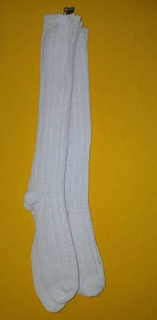 2 Paar Socken, Kniestrümpfe Baumwolle weiss, neu Tracht