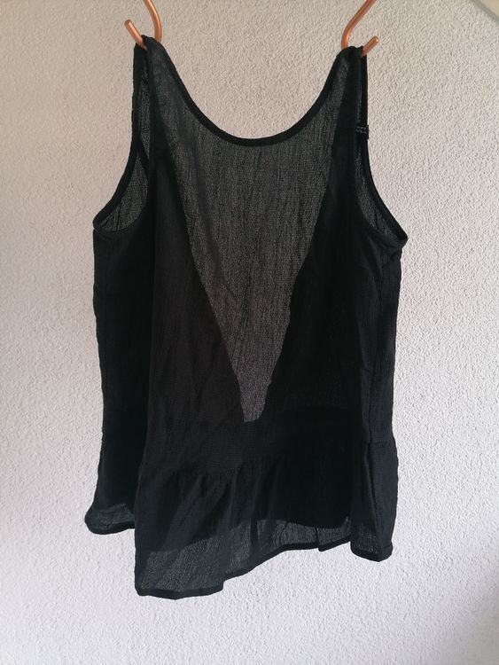 Damen Trägertop Schwarz-Weiß Gestreift - Baumwoll Top Mit Integriertem BH