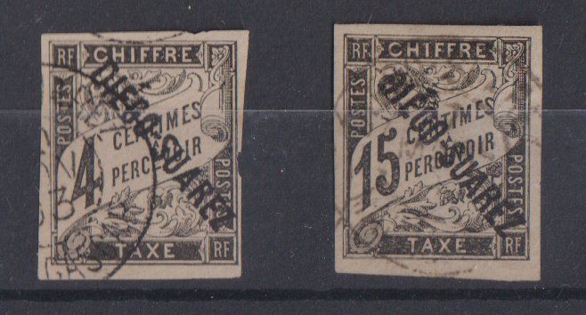 Alle Briefmarken: Diego Suarez 1892: 2 Portomarken – Gebraucht aus Eschlikon TG von PhilCon