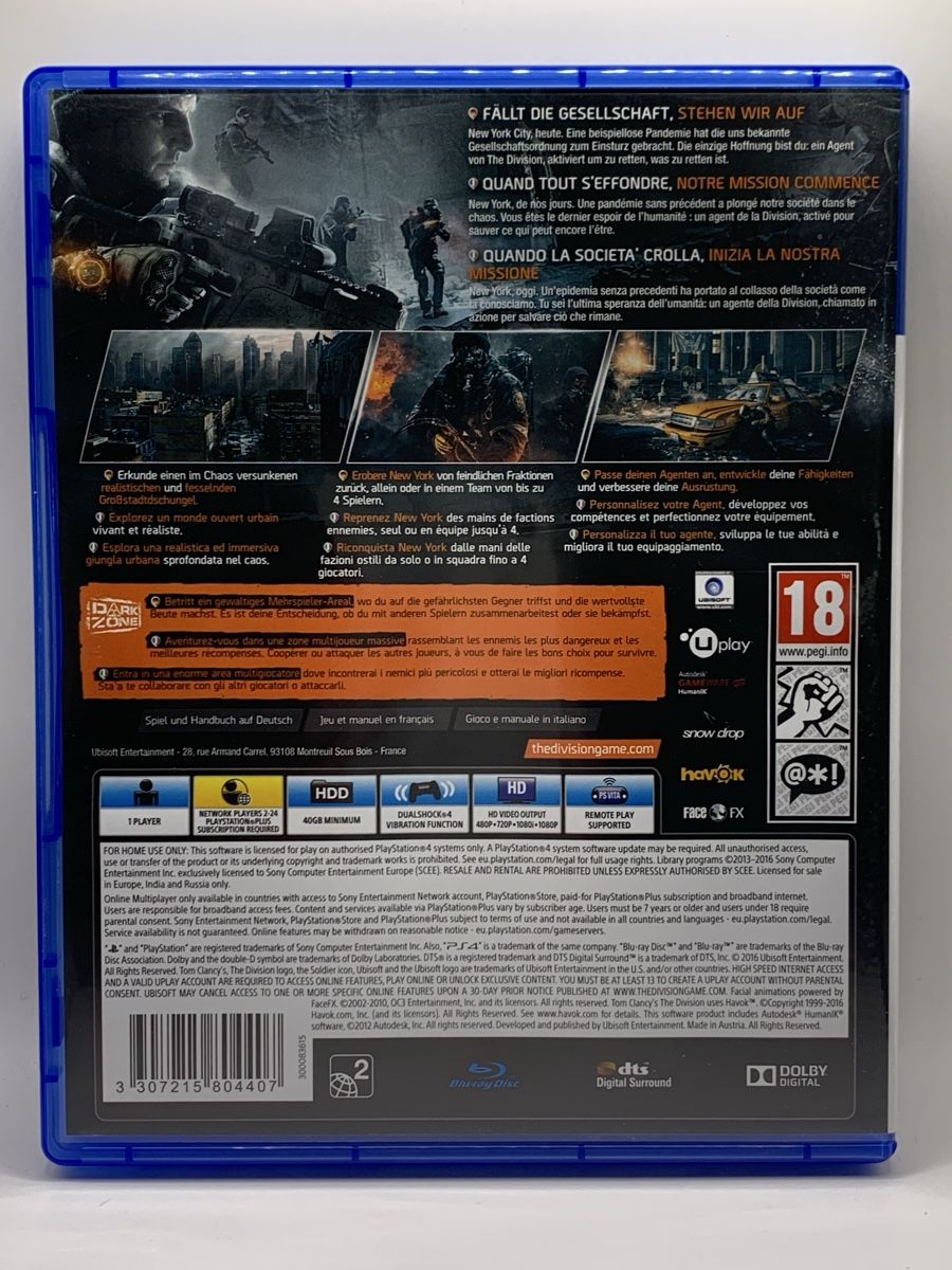 Sony Spiele: PS4 Spiel: Tom Clancy's The Division – Gebraucht aus Ostermundigen von RG-Collector 1