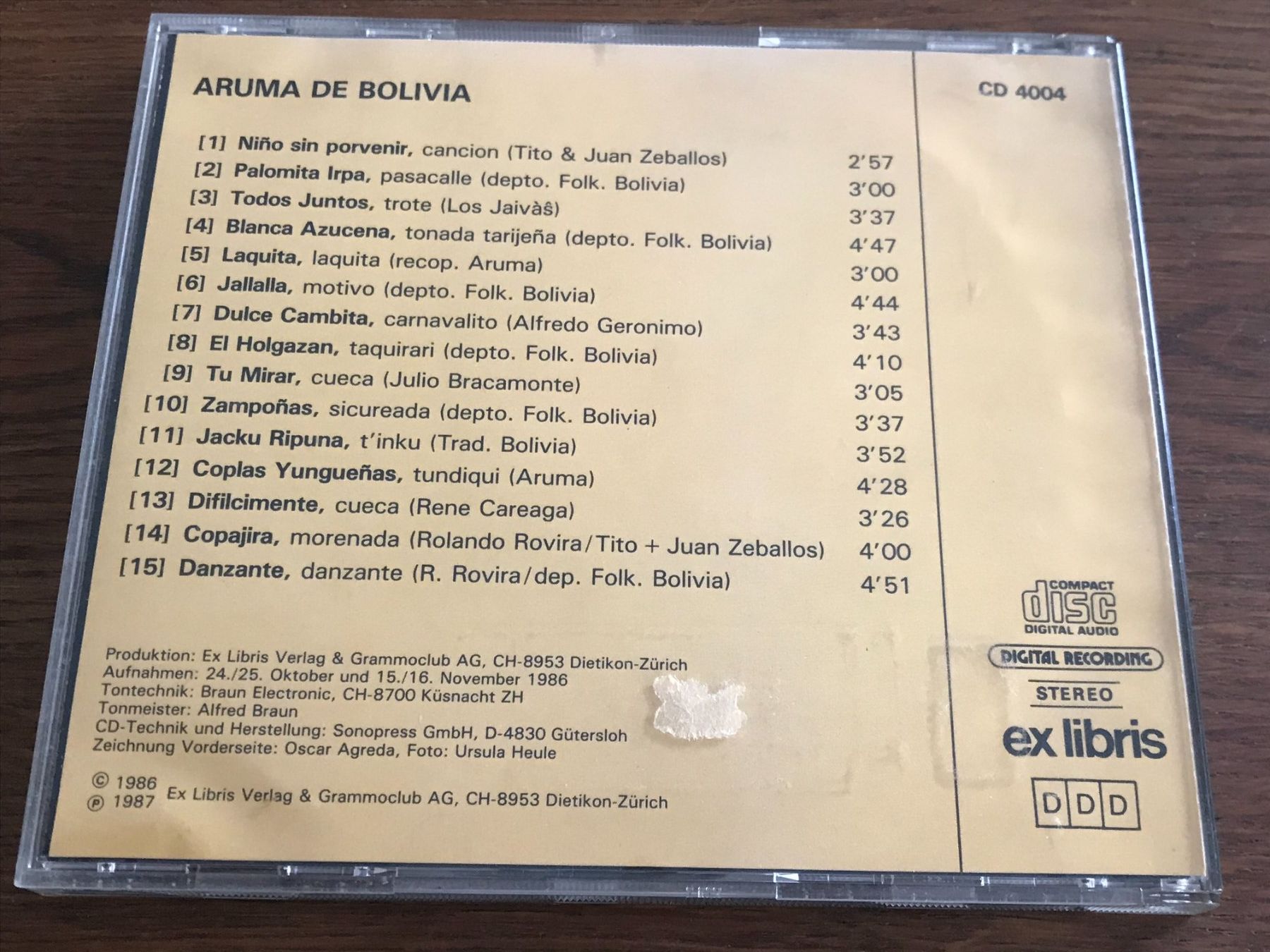 CD: ARUMA DE BOLIVA - Aruma De Bolivia - CD – Usato da Buchs AG venduto da Archie 2