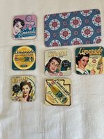 7x Untersetzer Limonade Motiv Vintage Stil