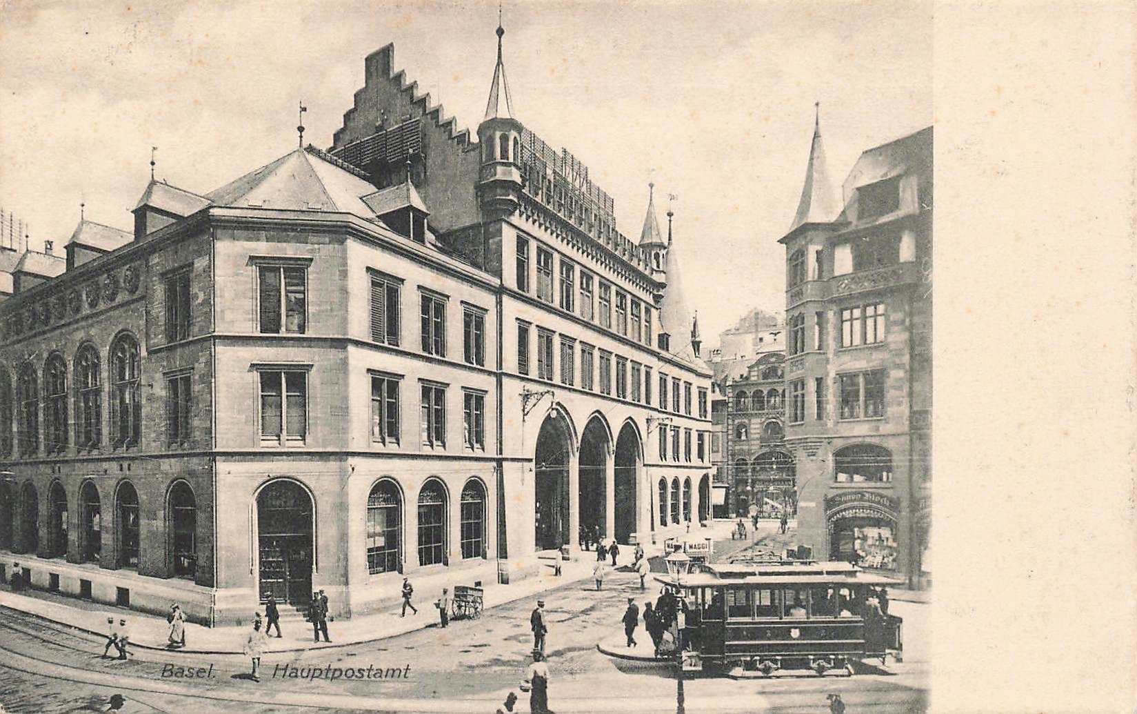 Ansichtskarten: Basel (BS) – Hauptpostamt Tram – Gebraucht aus Biasca von Blenio71