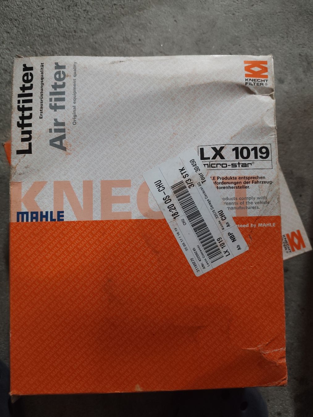 Audi Tutti pezzi di ricambio auto: Luftfilter LX 1019 von Mahle neu Audi S4/RS4 – Nuovo (secondo la descrizione) da Rebstein venduto da andi322