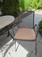 4 Gartenstühle Metall grau mit Polster guter Zustand