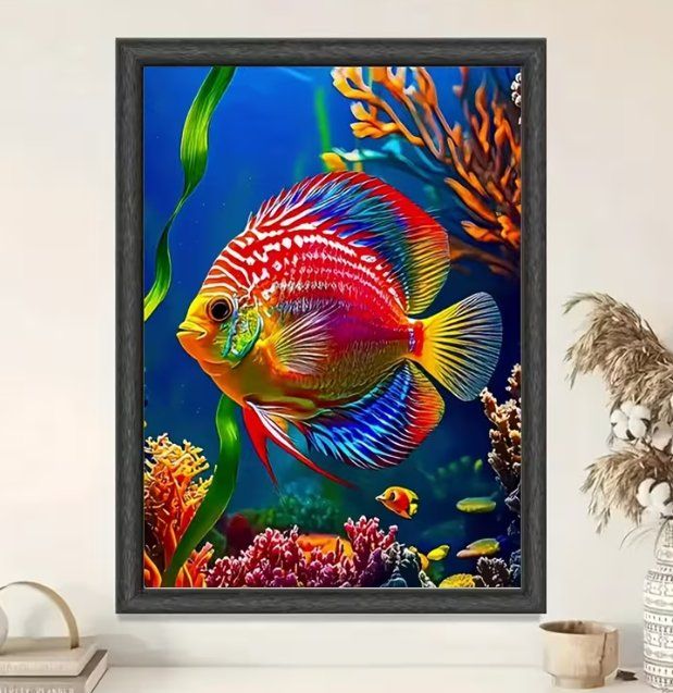 Bastelsets: Diamond Painting Diskusfisch 40x50 cm – Neu und originalverpackt aus Obergösgen von Diamond-Painting 1
