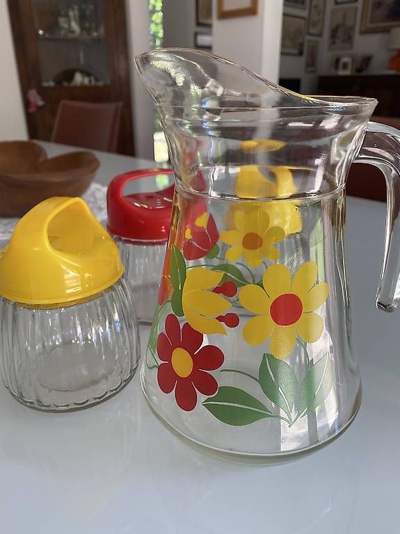 Karaffen: Brocca /Caraffa e barattoli anni 70 – Neu und originalverpackt aus Cureglia von Alevintage74