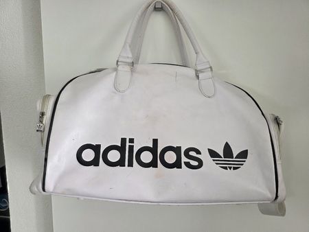 Adidas Sporttasche, Vintage Style weiss