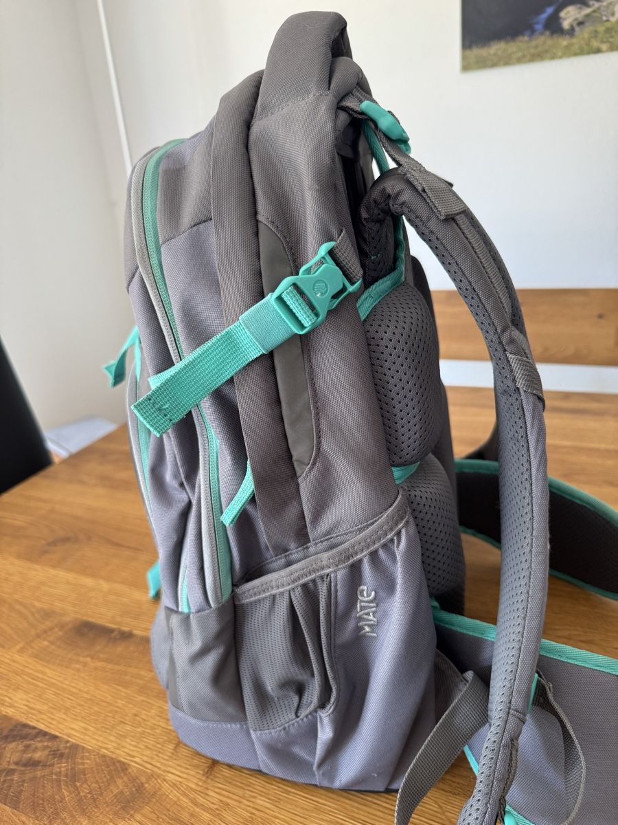 Coocazoo Zaini: Rucksack Coocazoo Mate grau türkis – Usato da Kappel SO venduto da Musikant79 1