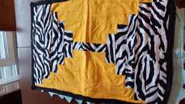 Coperta Patchwork Unica Zebra e Giallo - Fatta a Mano