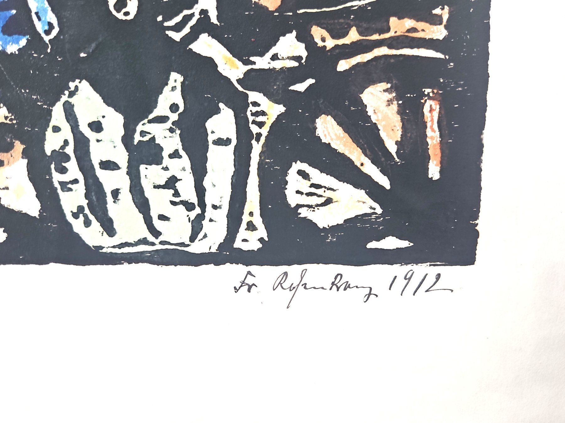 Xilografie: Fr. Rosenkranz - Expressionistischer Handdruck – Usato da Elgg venduto da cuendetkunst 2