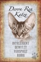 Blechschild-STECKBRIEF-DEVON REX KATZE