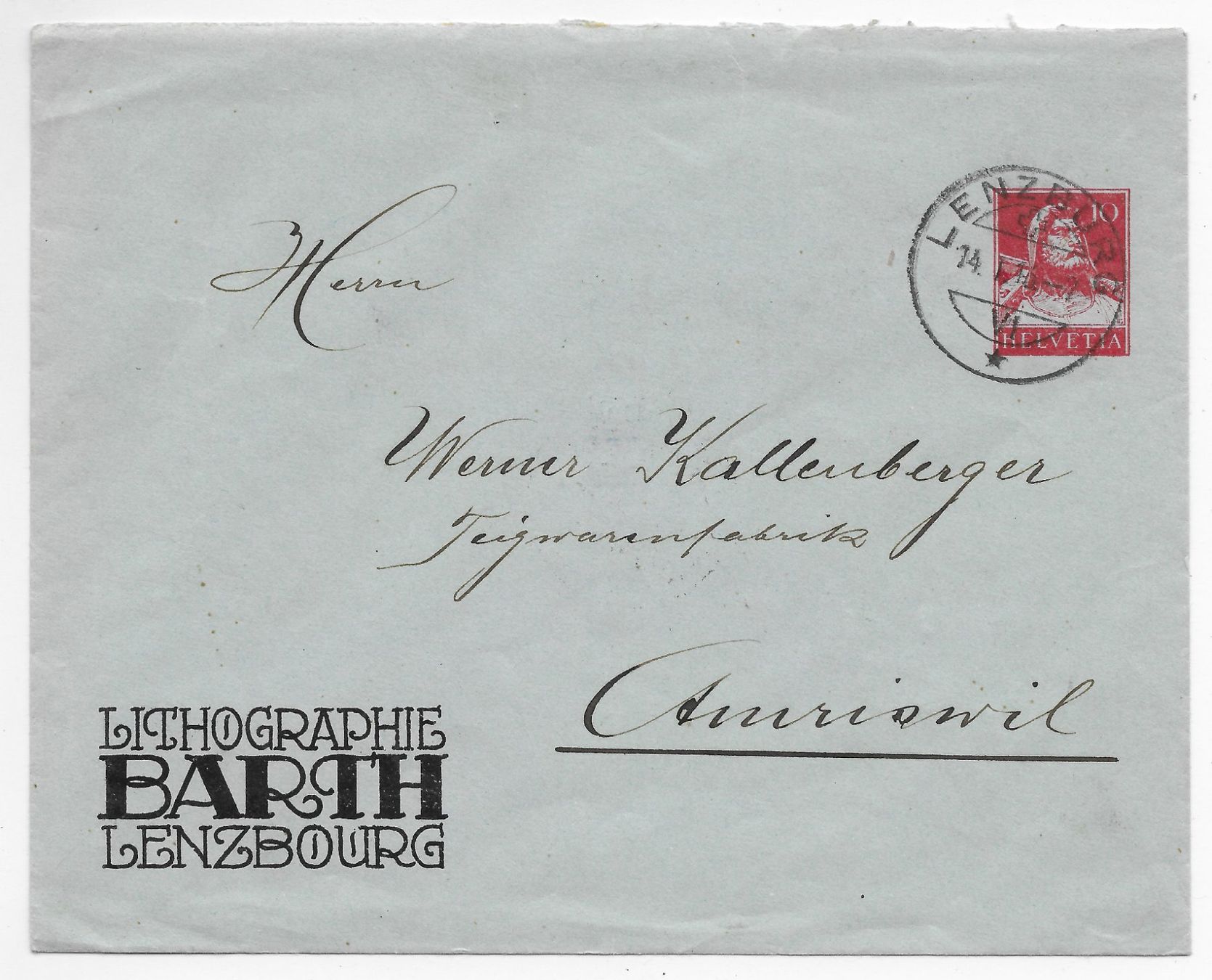 Tous les timbres: GS, Lithographie Barth Lenzbourg – D'occasion à Hefenhofen par Richsalz