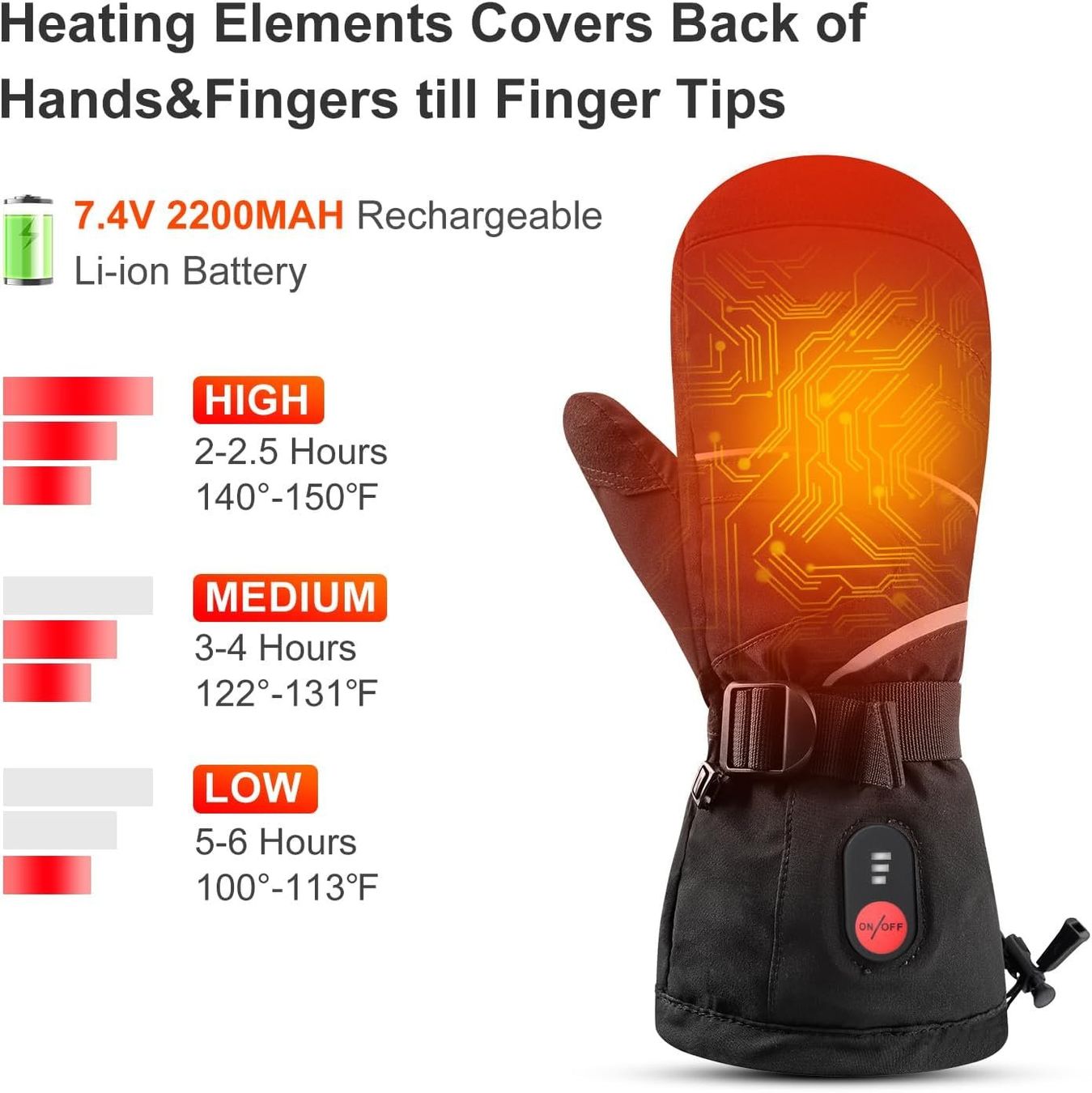 Handschuhe & Handstulpen: Beheizbare Ski Fäustlinge Unisex Akku Touchscreen – Neu und originalverpackt aus Suhr von SchnapperCH 1