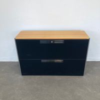 Ergodata step modul 2er-HR-Schrank 1200mm - Schwarz/Nussbaum
