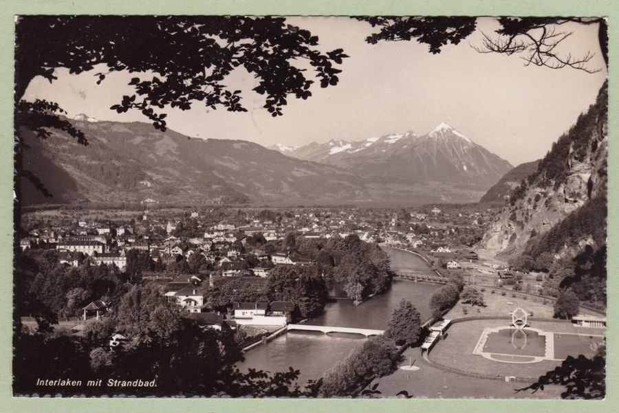 Cartoline postali: Interlaken mit Strandbad, gelaufen 1944 – Usato da Frauenfeld venduto da POML