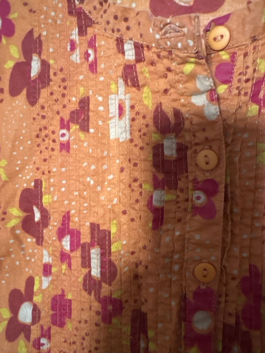 Gudrun Sjöden Tuniche: Gudrun Sjödén Tunika Blumenmuster Orange XL – Usato da Affoltern am Albis venduto da Cmara 1