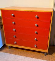 Vintage Kommode 60er/70er  Retro / Mid Century  Rot-Orange