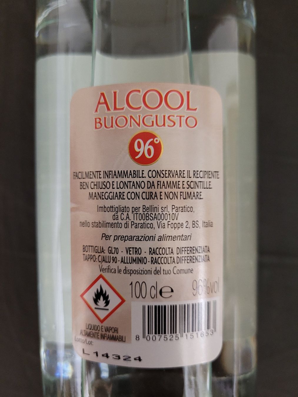 Bevande alcoliche: 96% Alkohol 1 Liter – Nuovo (secondo la descrizione) da Luzern venduto da Iorek_Byrnison 1