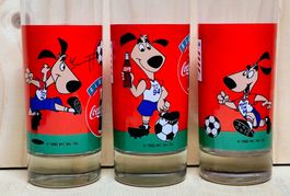 3 Coca-Cola Gläser von der Fussball WM 94  ca. 2,5 dl