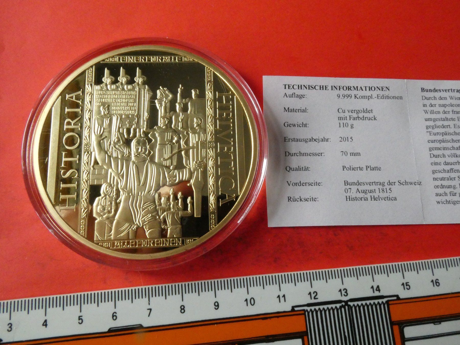 Medaglie: Riesenmedaille Bundesvertrag der Schweiz – Nuovo (secondo la descrizione) da Hinterforst venduto da Rohusri 1