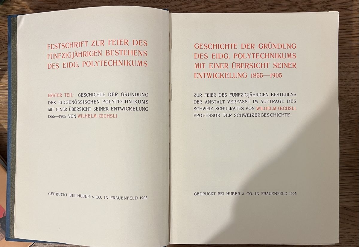 Libri: EIDG Polytechnikum Festschrift I, seltenes Exemplar – Usato da Küsnacht ZH venduto da max_r2ns 1