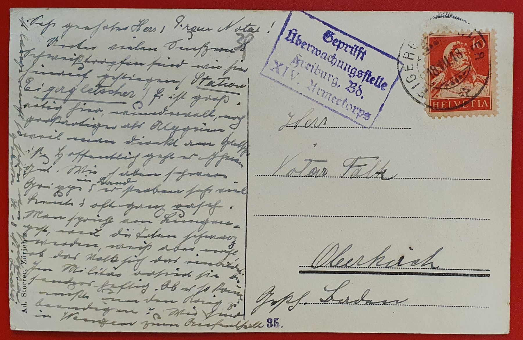 Cartoline postali: JUNGFRAUBAHN, STATION EIGERGLETSCHER 1918 – Usato da Kreuzlingen venduto da Rschweiz1 1