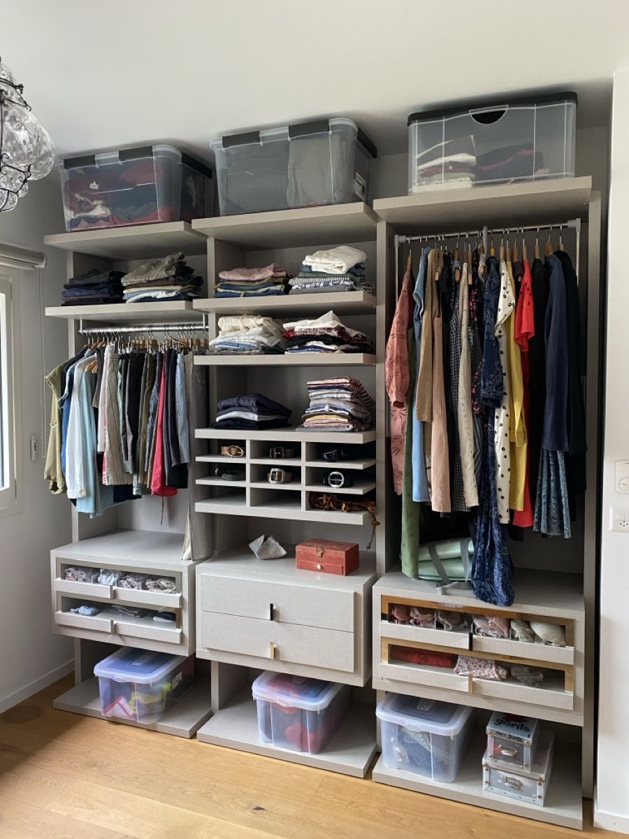 Guardaroba: Armoire dressing en 3 modules, beige gris en bon état – Usato da St-Sulpice VD venduto da yasmine.assaf