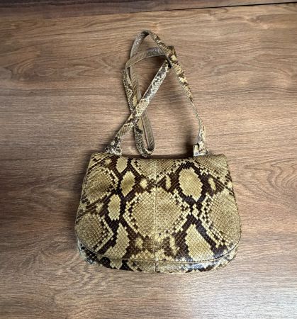 Handtasche Lederimitat Schlangenprint