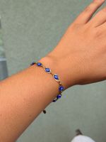 Bracelet œil bleu en acier inoxydable 