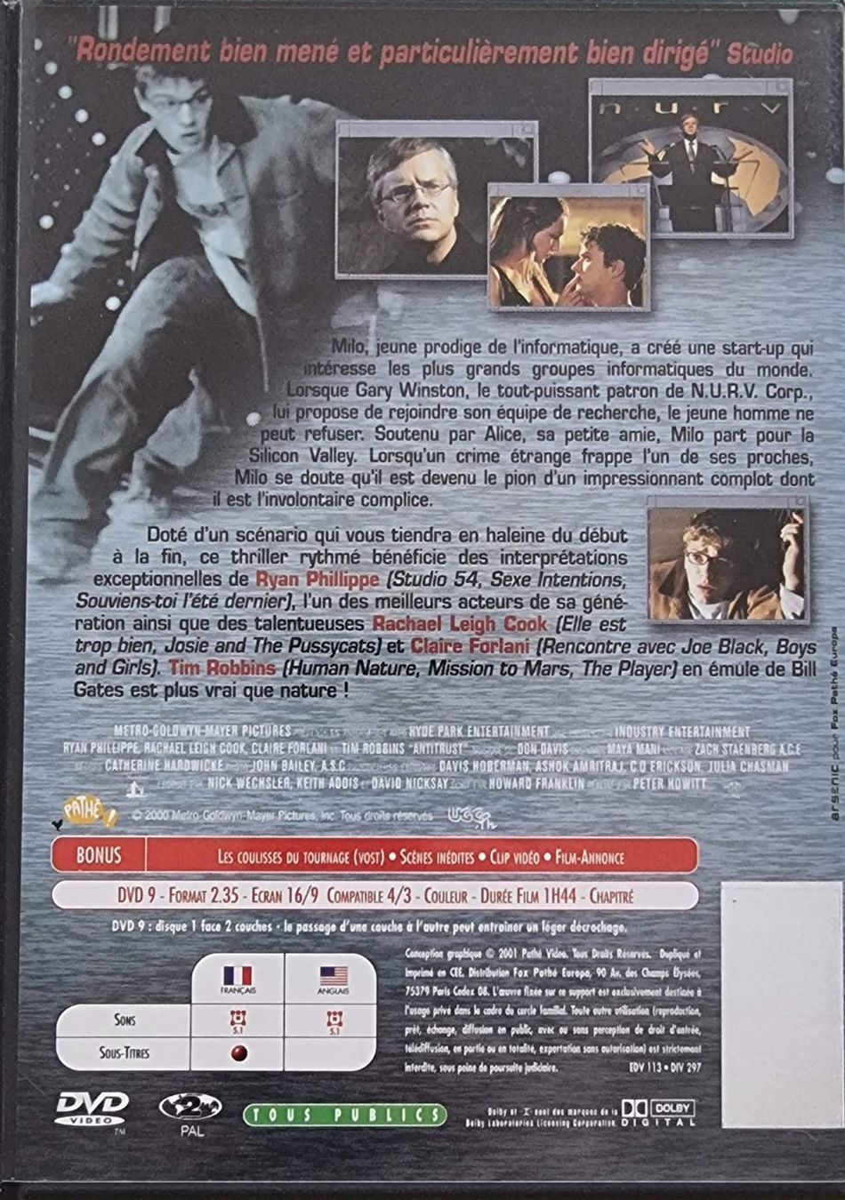 Tutti i DVDs: Antitrust (2001) – Usato da La Tour-de-Peilz venduto da Resize 1