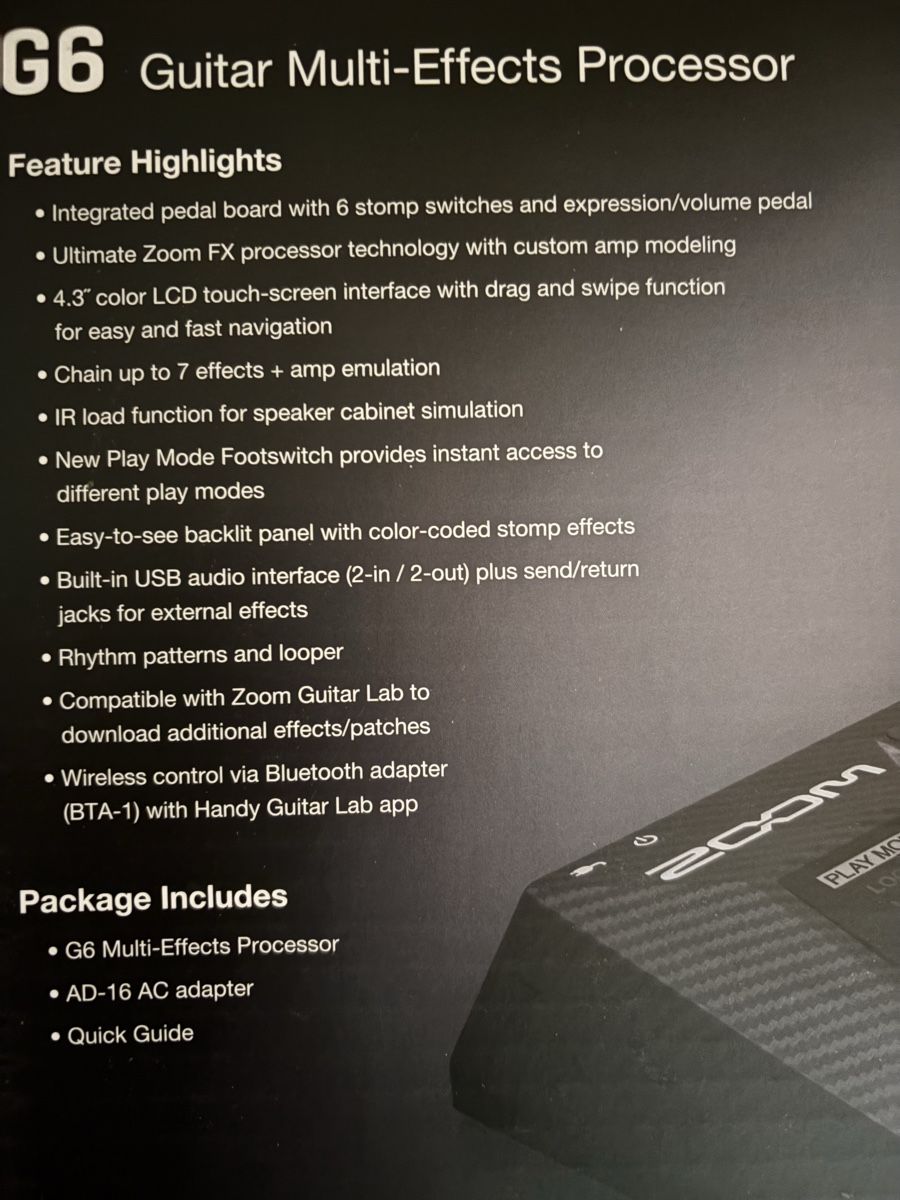 Zoom Verstärker: ZOOM G6 Guitar Multi-Effects Processor neu – Neu (gemäss Beschreibung) aus Sargans von AP7320 2