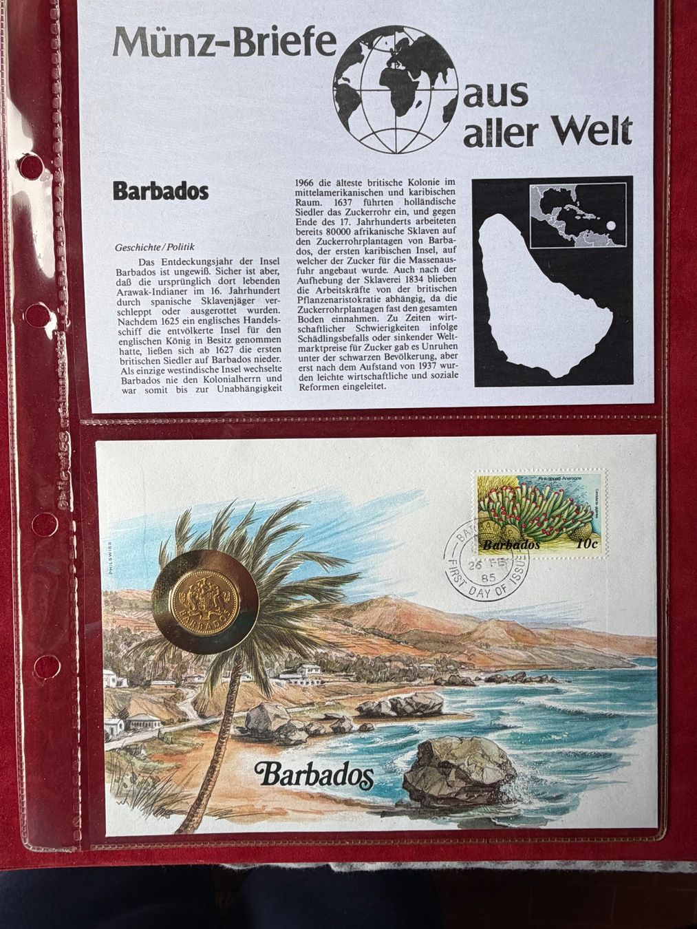 Tutti le monete: BARBADOS - Five Cents 1973 - FDC – Nuovo (secondo la descrizione) da Le Lignon venduto da Trikles