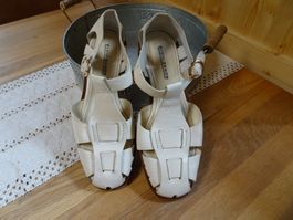 Echt Leder Sandale beige von Elvio Zanon Gr. 40 - 426323