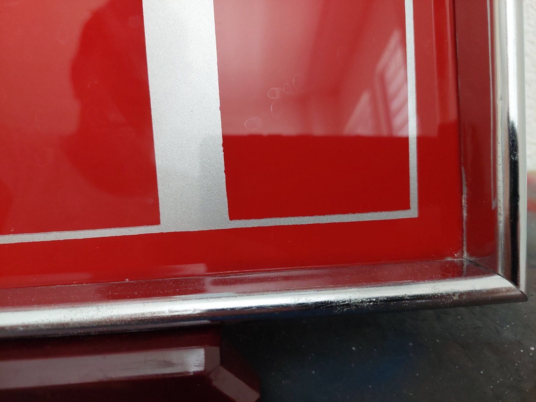 Servierplatten: Art-Deco-Tablett, silberfarbiger Metallrahmen, Bakelitgriffe – Gebraucht aus Subingen von K7passt_immer 5