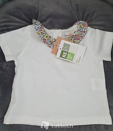 NEU Baby T-shirt mit Blumenkragen Grösse 68