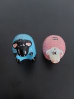 Salz- und Pfefferstreuer Schaf Keramik blau/pink Set