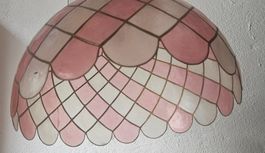 Hängelampe Lampenschirm muscheloptik rosa weiss ø35cm