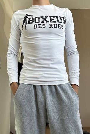 T-shirt manches longues - Boxeur des Rues - XS - blanc