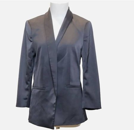 H&M, Blazer, Gr. 38 M Grau/Blau , Elasthan/Polyester/Viskose