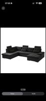 Ecksofa schwarz 324 x 218 cm gebraucht mit Gebrauchsspur