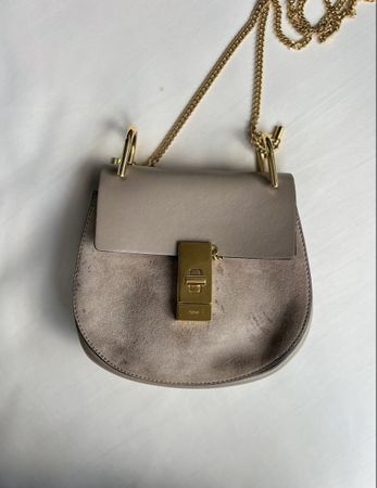 Chloé drew suede bag with gold chain