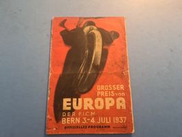 1937 BERN GROSSER PREIS OFFIZIELLES PROGRAMM VINTAGE