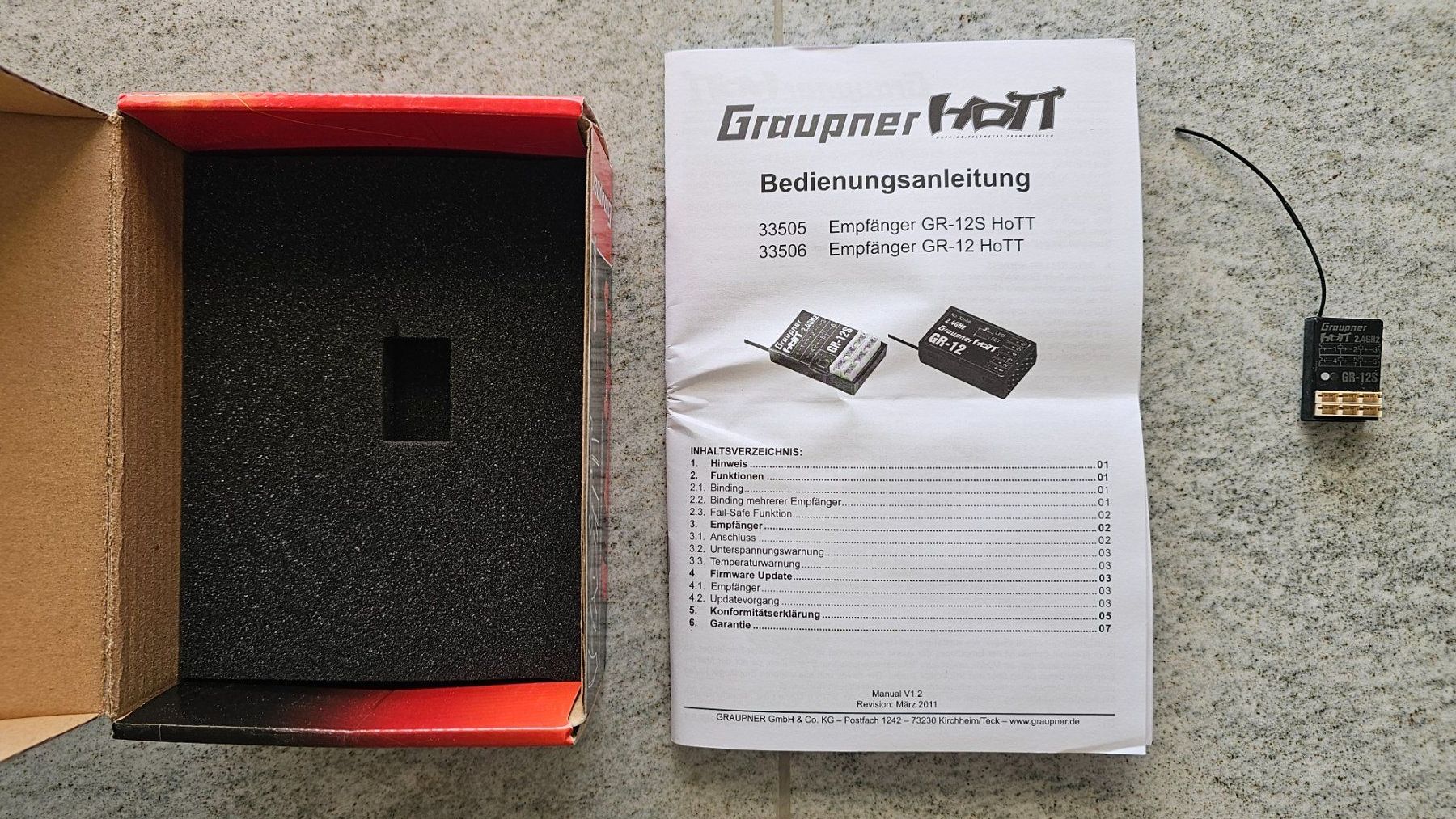 Graupner Ricevitori: Empfänger Graupner HoTT GR-12S – Nuovo e nell'imballaggio originale da Meilen venduto da tribute44 1