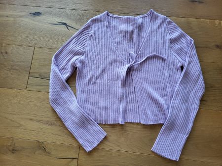 Chicorée cardigan lilas noué taille L