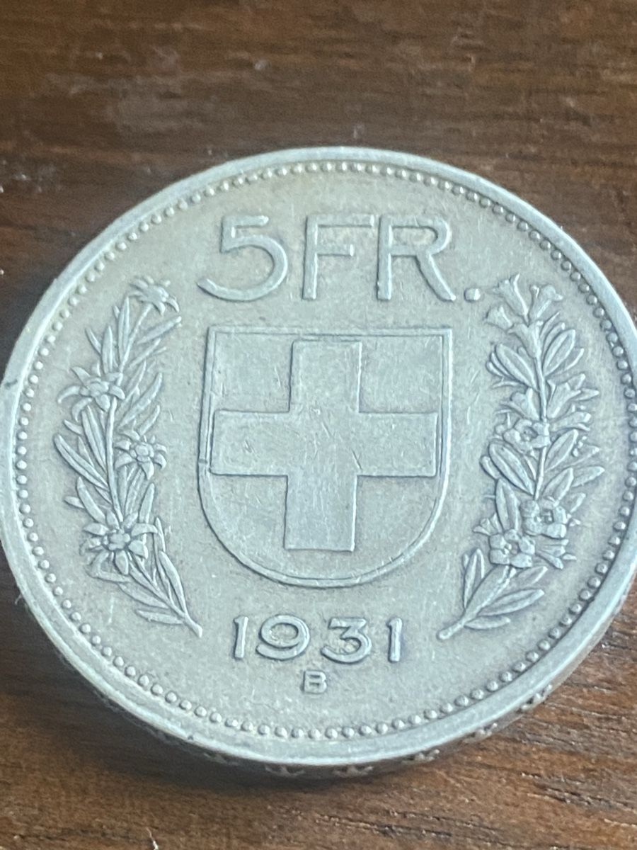 Tutti le monete: Schweizer 5 Fr. Silbermünze 1931 - – Usato da Baden venduto da swiss-alps 2